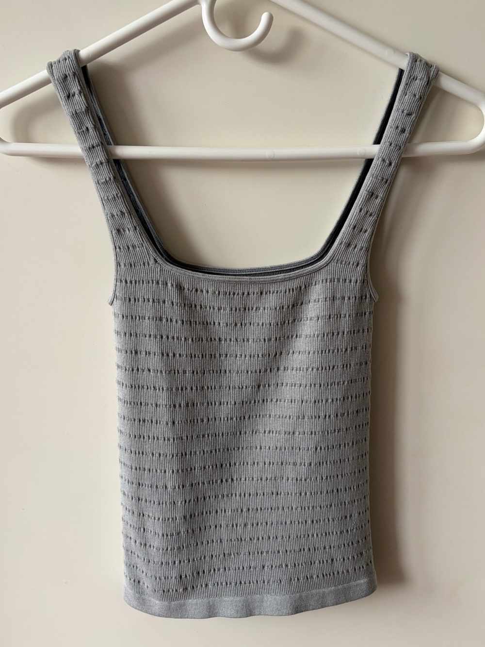 Intimately by Free People Gray Openwork Knit Tank